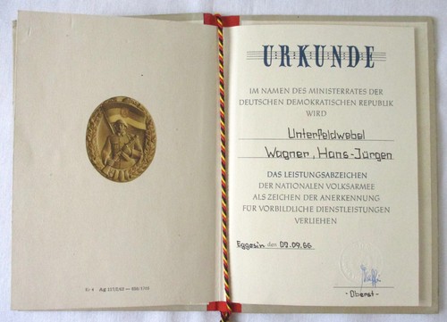 Ddr urkunde nva nationale - nva,