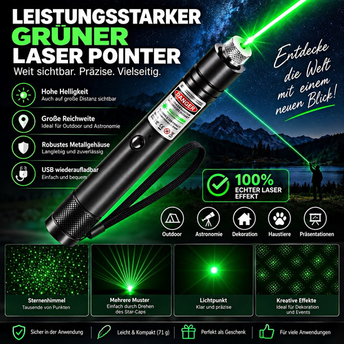Grüner laserpointer usb - grüner,