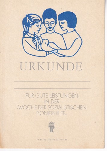 Ddr blanko urkunde junge - ddr,